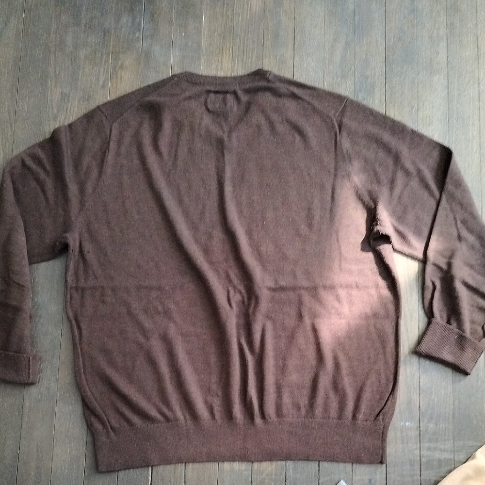 Lot of 3 ST JOHN Mens V Neck Sweaters Chocolate,Gray,Camel Sz XL - Picture 6 of 10